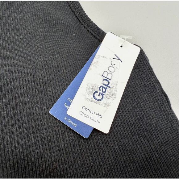 Gap Body Bralette XS Black Cotton Rib Lounge Athleisure Stretch NEW NWT - Picture 3 of 5